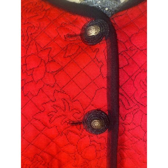 NOS Vintage 80s Red And Black Skirt Suit Sz 10 USA Made With Tags - Picture 9 of 11